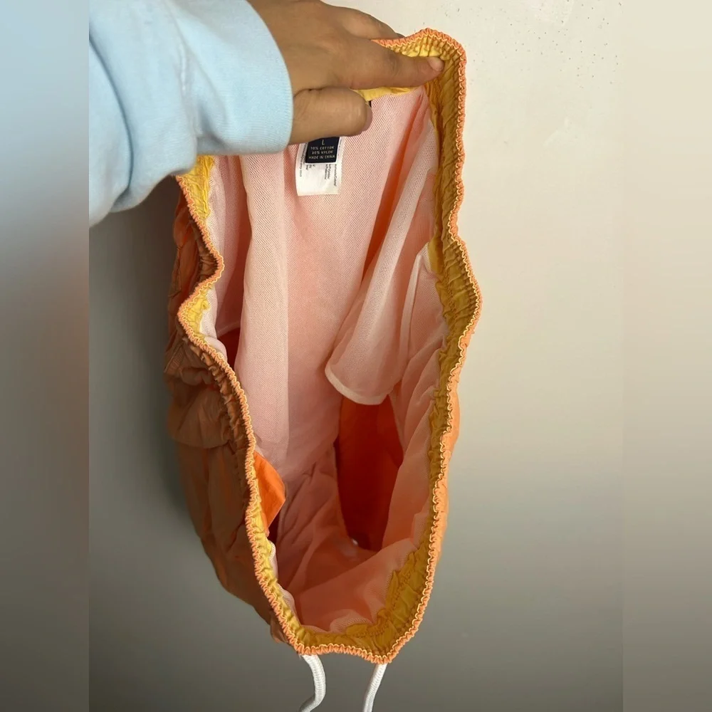 346 Brooks Brothers Shorts L Men Orange Swimming Outdoor Resort Vacation pull on